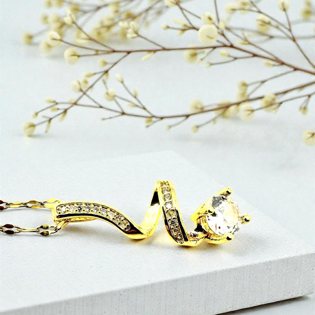 Spiral Shape Charm Chain Pendant For Women Elegant Design